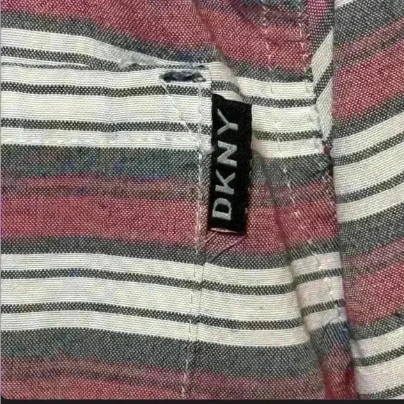 DKNY - Red/Blue/White striped button down-Boys 4T - Picture 2 of 4
